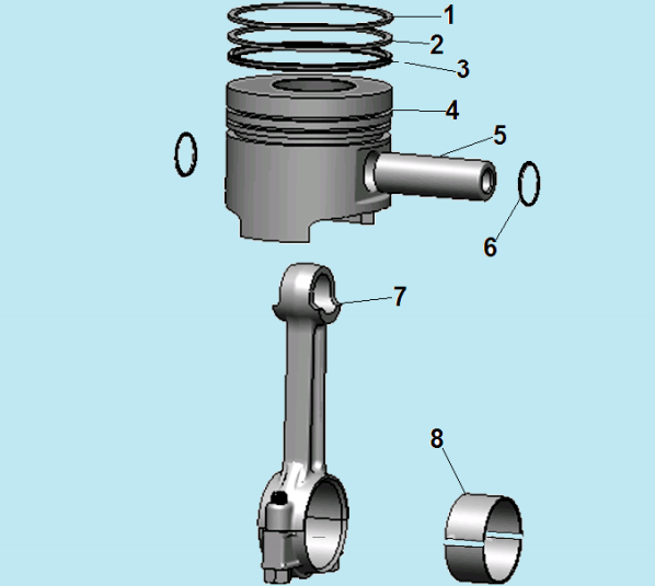 6 ПОРШЕНЬ - ШАТУН ГЕНЕРАТОР CHAMPION DG10000E