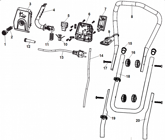 3 ВЫКЛЮЧАТЕЛЬ - РУЧКА КУЛЬТИВАТОР CHAMPION EC750