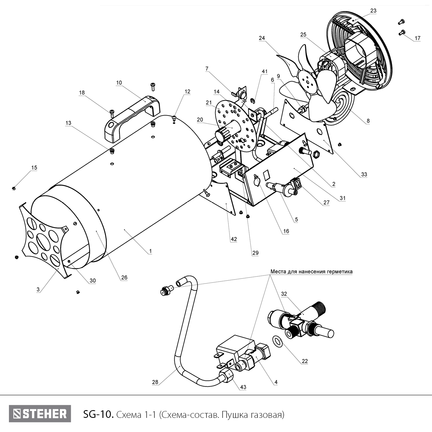 Пушка газовая, SG SG-10